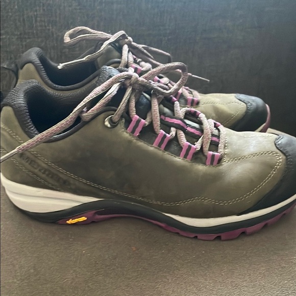 Merrell Womens Olive & Purple Trail Sneakers Outdoor Comfort - Picture 4 of 7